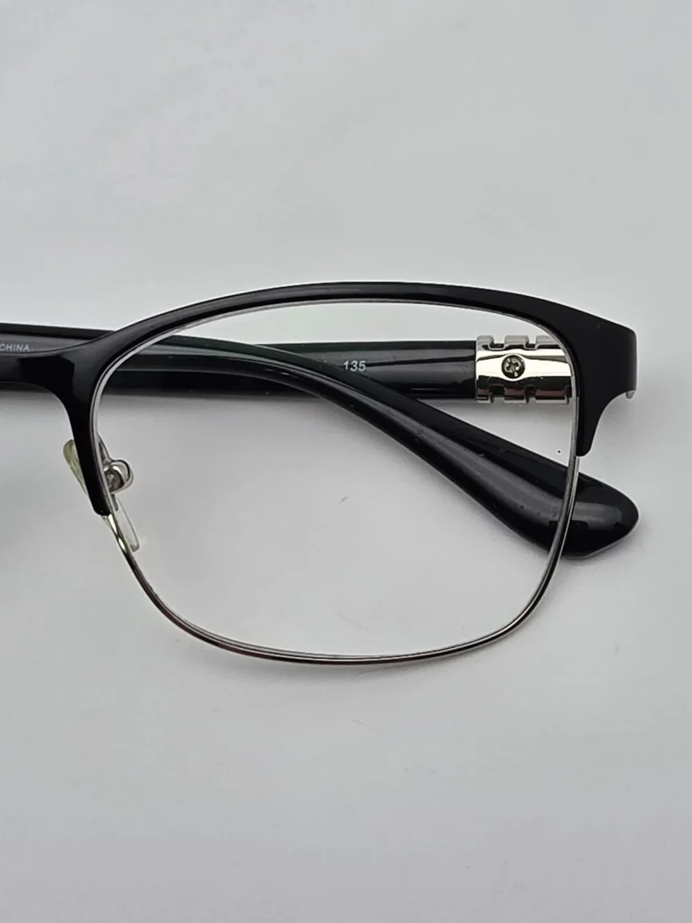 Vogue VO4050 352 Polished Black on Silver Cat Eye Eyeglasses Frame w/ Case 51mm